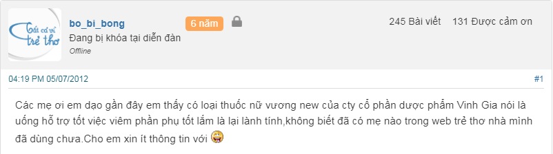 thuốc nữ vương new có tốt không