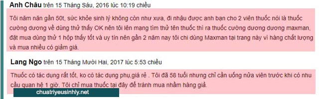 Đa số Maxman nhận được đánh giá khá tích cực từ người dùng