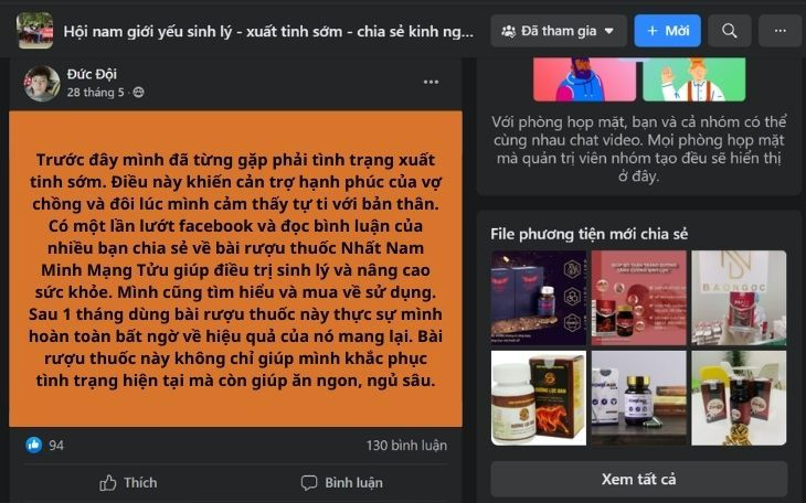 Khách hàng chia sẻ về bài rượu thuốc Nhất Nam Minh Mạng Tửu